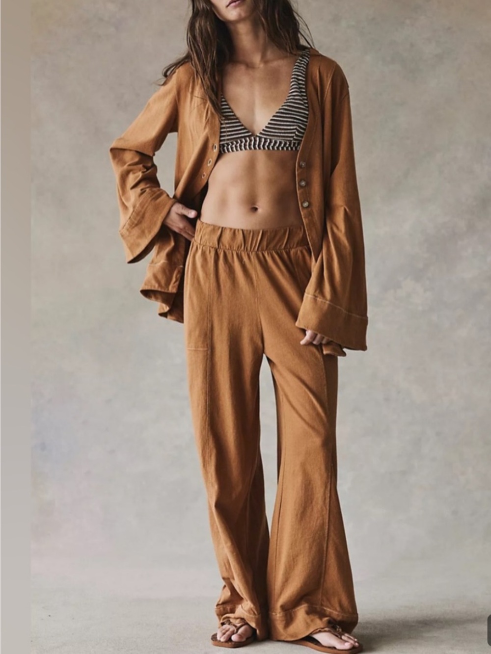 NWOT FP Movement Strada Pant Set ~ Brown. Size XS